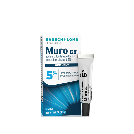Muro 128 sodium chloride hypertonicity ointment for the temporary relief of corneal edema.